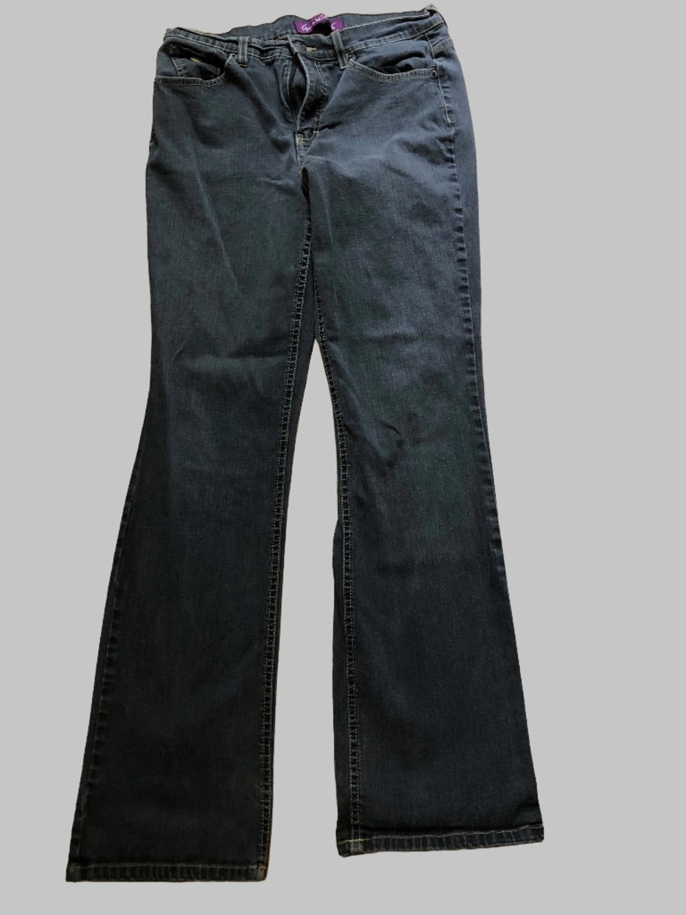 Gloria Vanderbilt High Rise Mom Jeans Faded Black Straight Leg Size 10